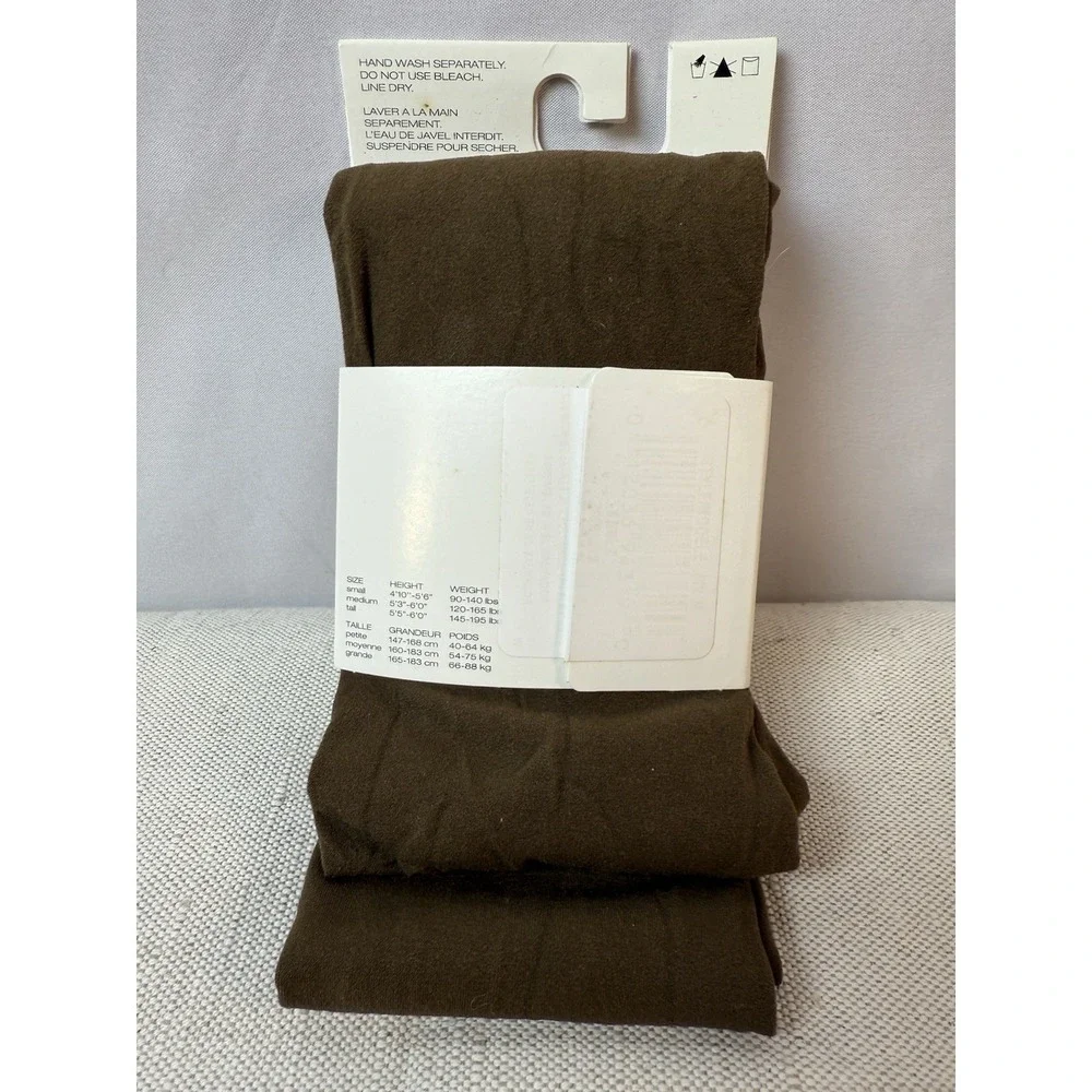 DKNY Opaque Coverage Control Top Tights‎ Sable Brown M 412 Donna Karan New York